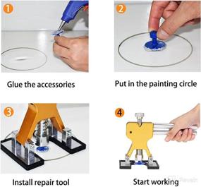 img 1 attached to 🚗 S-SNAIL-OO Car Dent Puller Repair & Remover Tool Set with Paintless Golden Dent Lifter Puller, ideal for Auto Body Hail Damage and Door Dings Repair, includes 2 Dent Puller Suction Cups (B)