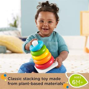 img 3 attached to 🧸 Fisher-Price Rock-a-Stack Baby Toy: Eco-Friendly Ring Stacking Toy for Infants and Toddlers