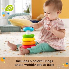 img 2 attached to 🧸 Fisher-Price Rock-a-Stack Baby Toy: Eco-Friendly Ring Stacking Toy for Infants and Toddlers