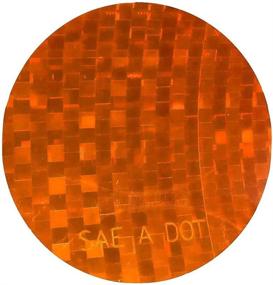 img 2 attached to 🔸 LiteMark DOT-SAE Amber 3" Round Reflectors - High Visibility Prismatic Lenses with Durable Transparent Layer (Pack of 4)