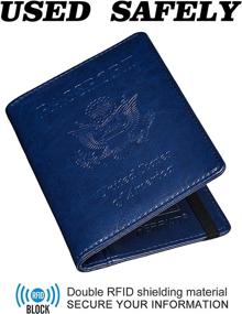 img 3 attached to 🔒 Secured Traveling with HERRIAT RFID Blocking Passport Holder Cover Case - Ultimate Travel Wallet Card Case