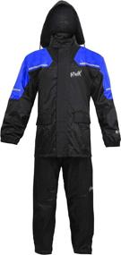 img 1 attached to 🌧️ Stay Dry in Style with HWK Motorcycle Rain Suit: Reflective, Waterproof Gear for Men and Women (Blue, Small)