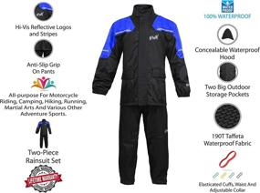 img 3 attached to 🌧️ Stay Dry in Style with HWK Motorcycle Rain Suit: Reflective, Waterproof Gear for Men and Women (Blue, Small)