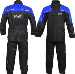 img 2 attached to 🌧️ Stay Dry in Style with HWK Motorcycle Rain Suit: Reflective, Waterproof Gear for Men and Women (Blue, Small)