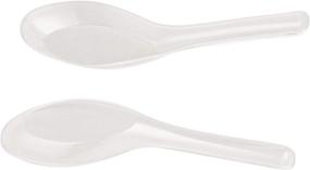 img 1 attached to 🥣 Juvale 200-Pack Chinese Soup Spoons - Disposable Plastic Asian Soup Spoons for Appetizers, Ramen, Pho - Clear, 4.5 x 1.2 Inches
