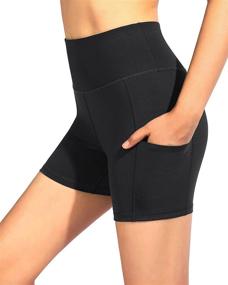 img 3 attached to High-Waist Compression Athletic Shorts With Pockets For Women - Perfect For Yoga, Workout, And Biking (5/8 Inch Length) By G4Free