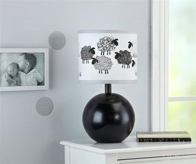 img 1 attached to 🐑 NoJo Good Night Sheep Lamp & Shade: Embrace a Serene Black & White Ambiance