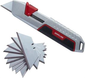 img 4 attached to 🔪 Spifflyer Self Retracting Utility Knife Box Cutter: 10pc SK5 Blades, Full Metal Shell, Lightweight Design