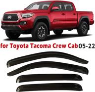 smoketinted tape-on side window visor deflectors rain 🚗 guards 2005-2022 compatible with toyota tacoma double cab 2021-2015 логотип