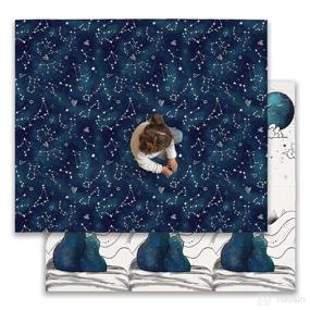 img 4 attached to JumpOff Jo Galaxy Bears Waterproof Foam Play Mat: Extra Large & Foldable - Ideal for Infants, Babies, and Toddlers for Playtime and Tummy Time - Measures 70 in. x 59 in.