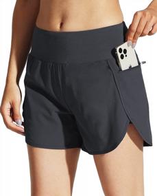 img 4 attached to Stay Cool And Comfy On Your Workout With MOCOLY Women'S Quick Dry Running Shorts With Zip Pockets