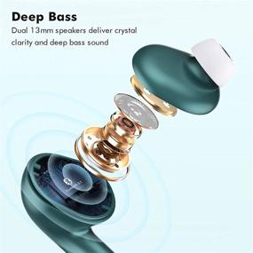 img 2 attached to YHT Wireless Earbuds: Bluetooth 5.3, Clear Calls, Noise Cancelling, Deep Bass, Waterproof For IPhone And Android - Green
