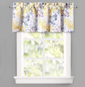 img 3 attached to DriftAway Acacia Floral Blossom Watercolor Printed 100 Percent Blackout Thermal Insulated Window Curtain Valance Rod Pocket Single 52 Inch By 18 Inch Plus 2 Inch Header Yellow