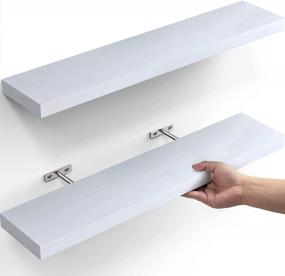 img 4 attached to OlarHike 23-Inch Wall-Mounted Floating Shelves For Stylish Home Organization