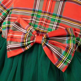 img 2 attached to Red And Green Plaid Tutu Dress For Toddler Girls With Thermal Long Sleeves For Casual Fall And Winter Wear, Available In 1T-4T Sizes - 1PC