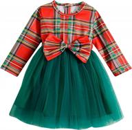 red and green plaid tutu dress for toddler girls with thermal long sleeves for casual fall and winter wear, available in 1t-4t sizes - 1pc logo