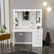glamorous boahaus serena modern makeup vanity with 7 drawers, hollywood lights & wide mirror - perfect for bedroom! logo