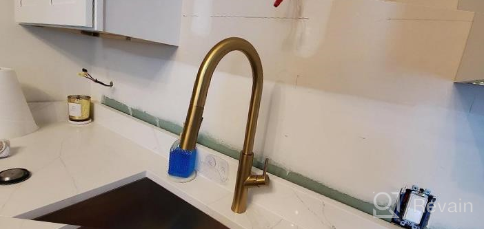 img 1 attached to TRUSTMI Brushed Gold Touch Activated Kitchen Faucet With Pull Down Sprayer And Single Handle Brass Sink Faucet, With 2 Function Pull Out Sprayer Head And Matte Brushed Finish review by James Hess