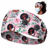 non-slip elastic ear protection headbands with buttons for masks - wide nurses sweatband headbands for women & men doctors logo