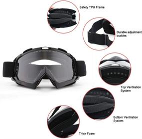 img 3 attached to SPOSUNE Motorcycle Goggles - ATV Dirt Bike Off Road MX UV400 Motocross Goggle with Superior Foam Cushioning, Anti-Scratch & Dustproof Design