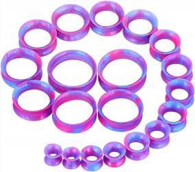 img 4 attached to Stretch Your Style: Longbeauty 20Pc Silicone Ear Skin Gauge Set - 2G-1" Tunnels, Plugs & Expanders