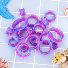 img 3 attached to Stretch Your Style: Longbeauty 20Pc Silicone Ear Skin Gauge Set - 2G-1" Tunnels, Plugs & Expanders