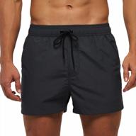 aotorr men's swim trunks quick dry solid swimsuit beach sports shorts with back zipper pockets logo