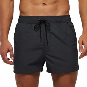 img 4 attached to AOTORR Men'S Swim Trunks Quick Dry Solid Swimsuit Beach Sports Shorts With Back Zipper Pockets