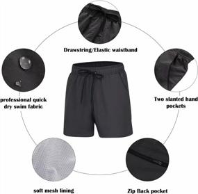 img 2 attached to AOTORR Men'S Swim Trunks Quick Dry Solid Swimsuit Beach Sports Shorts With Back Zipper Pockets
