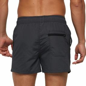 img 3 attached to AOTORR Men'S Swim Trunks Quick Dry Solid Swimsuit Beach Sports Shorts With Back Zipper Pockets