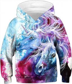img 4 attached to Cute Unicorn Hoodie Sweatshirt For Girls And Women | Trendy Pullover Jacket For Teens And Kids