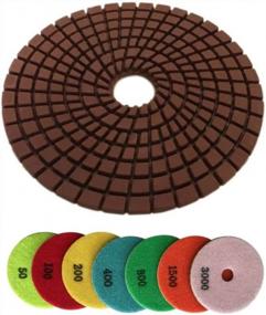 img 3 attached to 7-Piece Wet Stone Polishing Pad Set (50, 100, 200, 400, 800, 1500, 3000 Grit) - Ideal For Polishing Granite, Marble, And Concrete Countertops