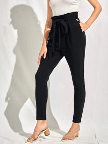 img 2 attached to Elevate Your Look With SOLY HUX Women'S High Waist Tied Front Paperbag Pants!