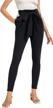 elevate your look with soly hux women's high waist tied front paperbag pants! logo