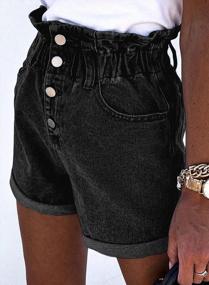 img 3 attached to Women'S Summer Frayed Tencel Shorts With Drawstring Waist And Pockets - S-XXL