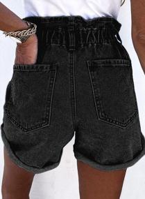 img 2 attached to Women'S Summer Frayed Tencel Shorts With Drawstring Waist And Pockets - S-XXL
