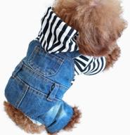 👖 pet denim dog jeans jumpsuit: classic jacket for small-medium dogs & cats, vintage washed blue - companet pet clothes логотип