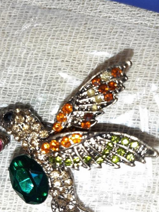 img 1 attached to 🦢 Elegant Bird Lapel Pin with Green Semi Precious Stone and Multicolour Stone Detailing - Perfect for Knighthood review by Kristi Erickson