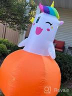 img 1 attached to Spooky And Playful: NACATIN 6FT Halloween Inflatable Pumpkin Unicorn With LEDs - Perfect For Indoor And Outdoor Decoration review by Rashan Jimenez