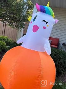 img 6 attached to Spooky And Playful: NACATIN 6FT Halloween Inflatable Pumpkin Unicorn With LEDs - Perfect For Indoor And Outdoor Decoration