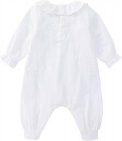 img 1 attached to Pureborn Baby Girls Ruffle Bodysuit Cotton Romper Short And Long Sleeve One-Piece For Infant Girl 0-24 Months