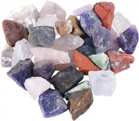 img 3 attached to 1 Lb Assorted Natural Raw Crystals Rough Stones - Perfect For Tumbling, Cabbing, Polishing, Wire Wrapping, Wicca & Reiki Crystal Healing - Mookaitedecor Featured Product