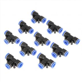 img 4 attached to 10Pcs Push-In Fittings, 10Mm 3/8 T Type Pneumatic Connector Air Line For 1/4'', 5/16'', And 3/8'' Hoses