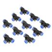 10pcs push-in fittings, 10mm 3/8 t type pneumatic connector air line for 1/4'', 5/16'', and 3/8'' hoses logo