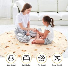img 1 attached to CASOFU Burrito Blanket: Double Sided Flannel Tortilla Throw For Family, 285 GSM Soft & Comfortable (Beige, 47")