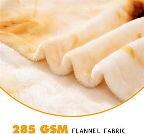 img 3 attached to CASOFU Burrito Blanket: Double Sided Flannel Tortilla Throw For Family, 285 GSM Soft & Comfortable (Beige, 47")