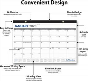 img 3 attached to 2023 Desk Calendar - 18 Months Desktop Planner 17X11.5" Jan 2023-Jun 2024 W/ Julian Date For Home, School & Office