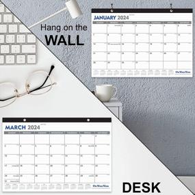 img 1 attached to 2023 Desk Calendar - 18 Months Desktop Planner 17X11.5" Jan 2023-Jun 2024 W/ Julian Date For Home, School & Office