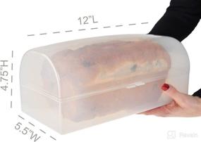 img 1 attached to 🍞 Transparent Bread Box - Clear Plastic Container for Standard Loaf, BPA Free - 12” L x 5.5” W x 4.75” H