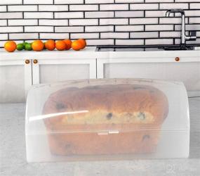 img 2 attached to 🍞 Transparent Bread Box - Clear Plastic Container for Standard Loaf, BPA Free - 12” L x 5.5” W x 4.75” H